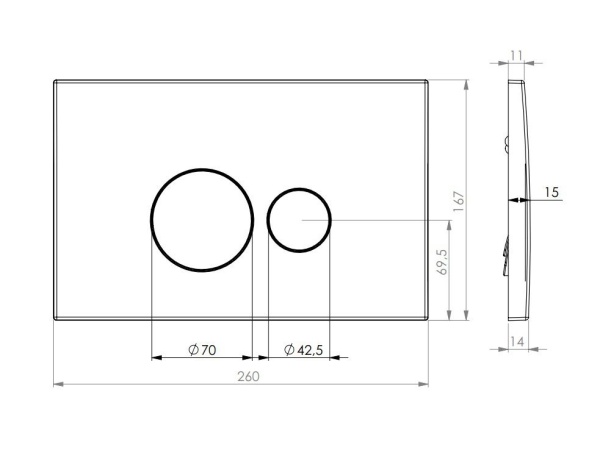 Кнопка смыва TONI ARTI Baglio TA-0083 золото матовый УЦЕНКА