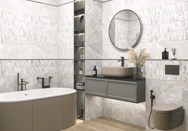 Persey настенная плитка светло-серая матовая 25х50см Alma Ceramica TWU2550PRS07