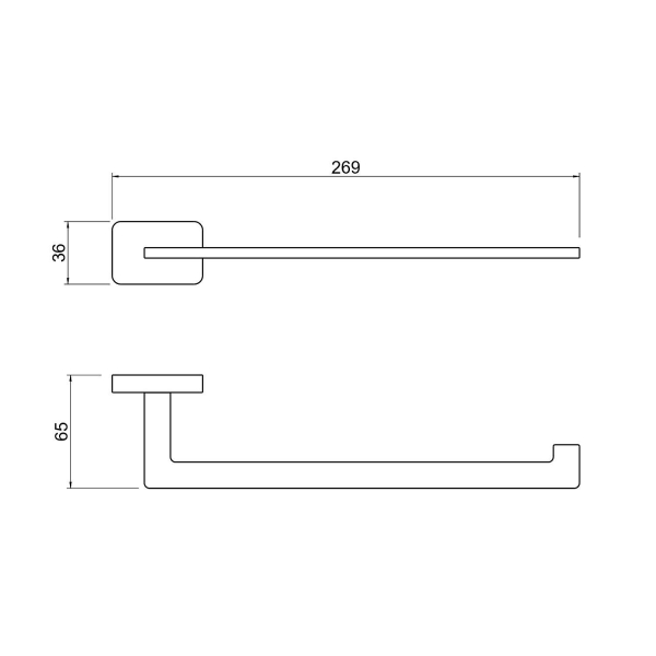 Полотенцедержатель АКВАТЕК Либра AQ4319MB черный матовый