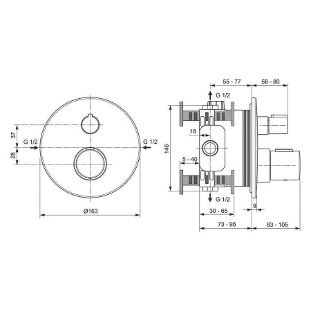 Встраиваемый смеситель IDEAL STANDARD Ceraline A6938AA