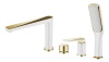 Смеситель на борт ванны BOHEME Venturo 380-W White/Gold