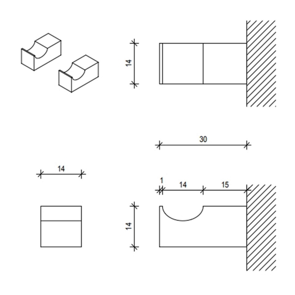 Крючок DECOR WALTHER Corner HAK1 двойной 561900