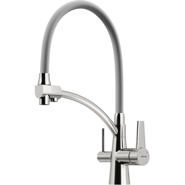 Смеситель для кухни SANCOS Eri с гибким изливом и подключ. фильтра SC4001BN никель брашированный