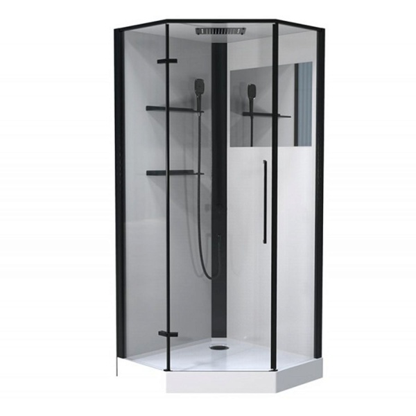 Душевая кабина ESBANO Muse ESM-PENTA-90 90x90x215 L профиль черный матовый