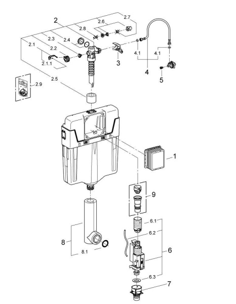 Бачок GROHE GD2 отдельный 38895000