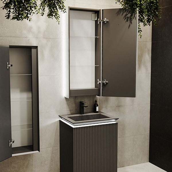 Зеркальный шкаф JORNO Incline с подсветкой и сенсорным выключателем 45