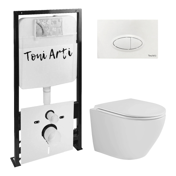 Комплект TONI ARTI TA-01 + Milano торнадо с сиденьем с микролифтом, с клавишей Freto TA-0052