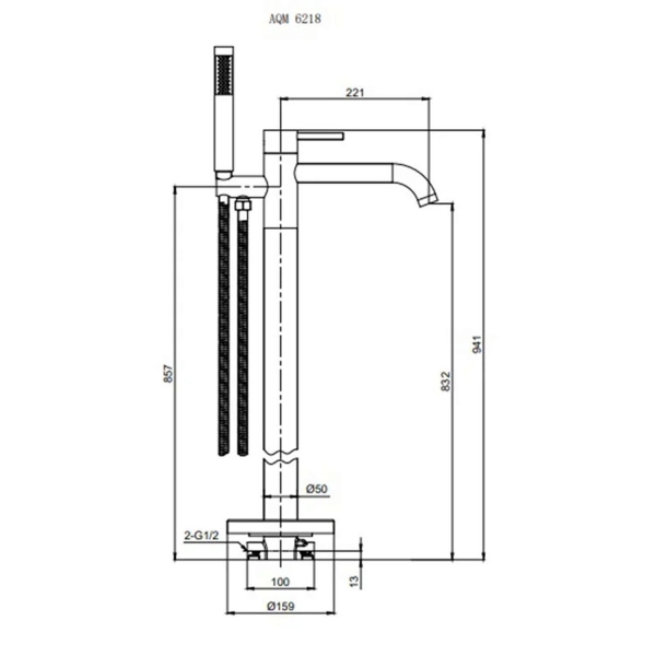 Смеситель для ванны AQUAME Siena AQM6218CR