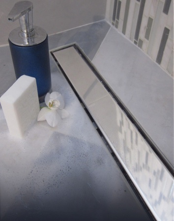 Дренажный канал MCH Klasik/Floor CH 350 KN2 с решеткой, бок.сливом, нерж.рамкой, монтаж к стене, D40