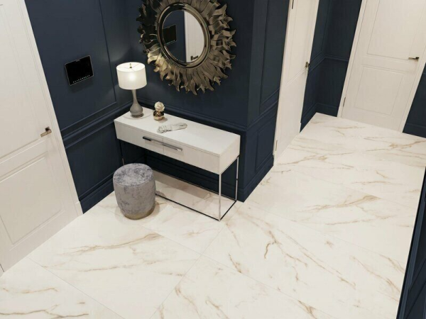 Ideal White ID01 белый полированный керамогранит 60х120см Estima