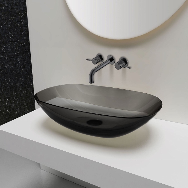 Встраиваемый смеситель VINCEA Groove VBFW-4G1MB вороненная сталь матовая