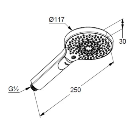 Ручной душ KLUDI Dive X 3S 6983039-00 черный матовый