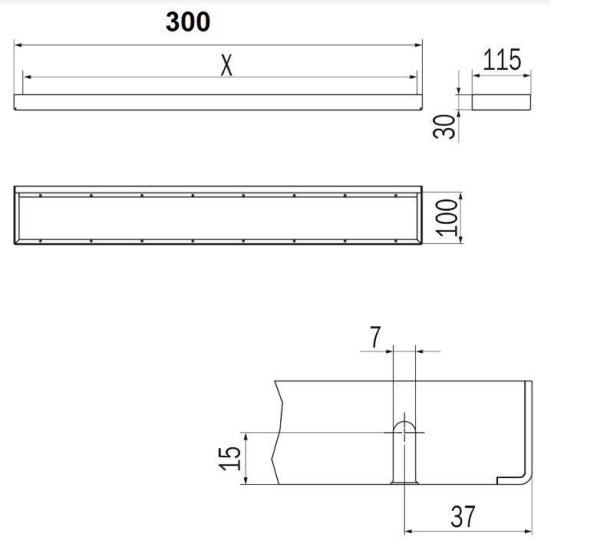 Рейлинг модульный INDA Indissima Barra A8883BNS 300 мм