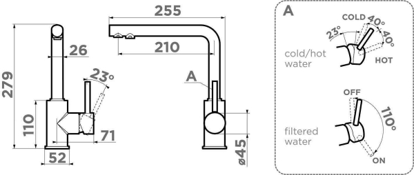 Смеситель для кухни OMOIKIRI Nakagawa с поворотным изливом 4994419 бежевый