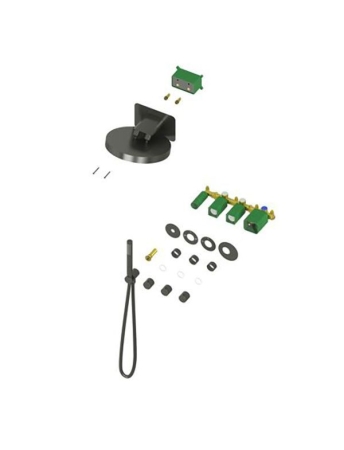 Душевой комплект TIMO Saona с термостатом SX-2329/18SM Black gold matte