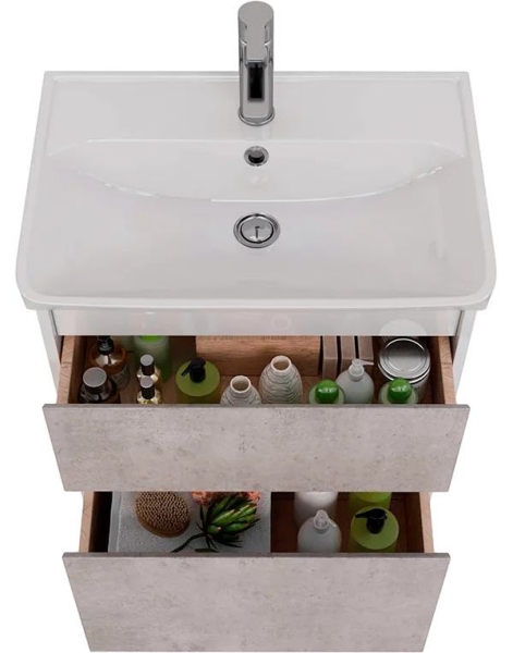 Комплект мебели LEMARK Combi 60 бетон/белый