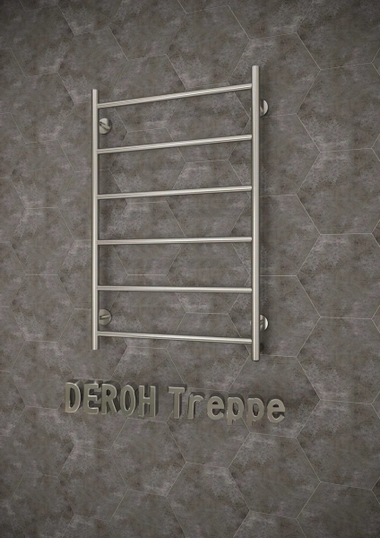Полотенцесушитель эл. DEROH Treppe 4П 50/50 левое скрыт. подключ., 42 Вт хром