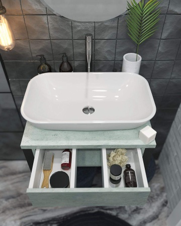 Тумба под раковину 1 MARKA Grunge Loft 60 бетон светлый