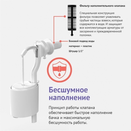 Клапан BERGES Еко наполнительный боковой, пластик 1/2