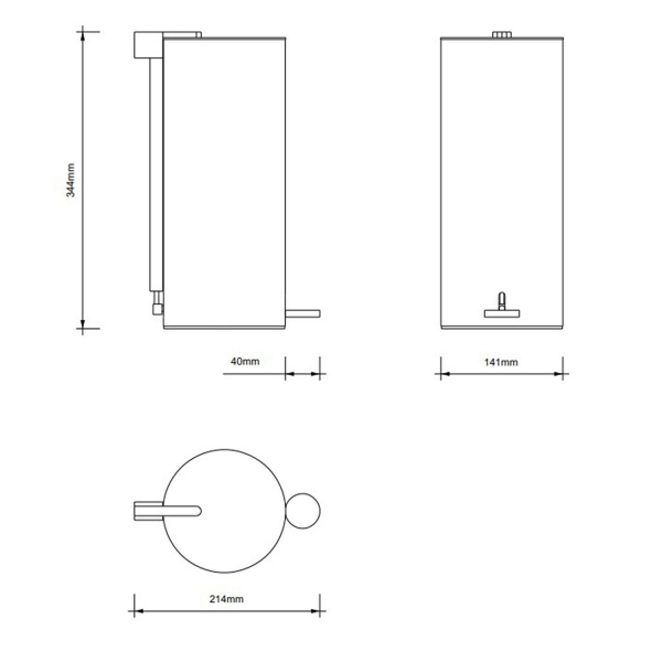 Ведро DECOR WALTHER Universal Bin 3 612750 белый матовый