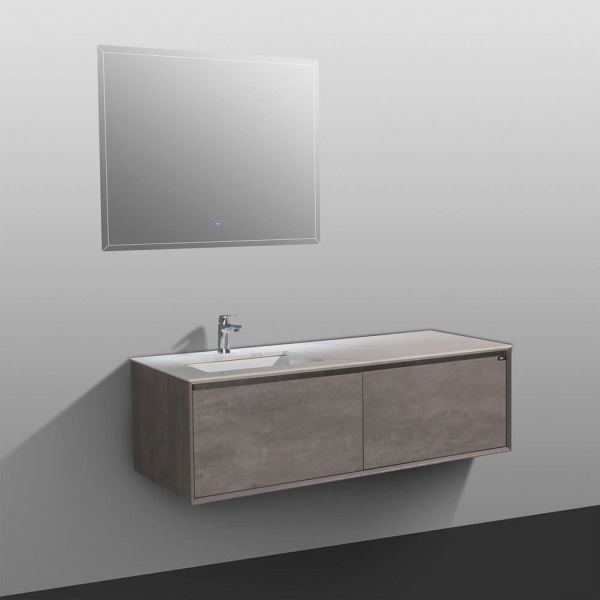 Тумба с раковиной BLACK&WHITE Universe U909 150 серая матовая