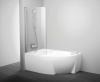 шторка для ванны RAVAK Chrome CVSK1 Rosa 85х150 L полированный профиль, прозрачное