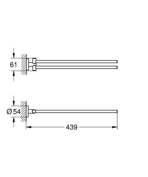 Полотенцедержатель GROHE Essentials 40371EN1 двойной