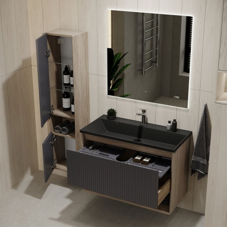 Пенал JORNO Tossony 140 подвесной черный матовый