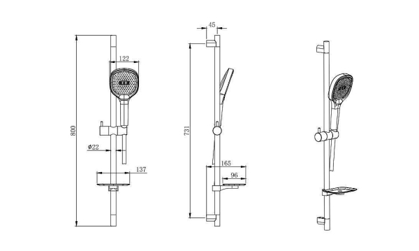 Душевой гарнитур АКВАТЕК AQ2021MB черный матовый
