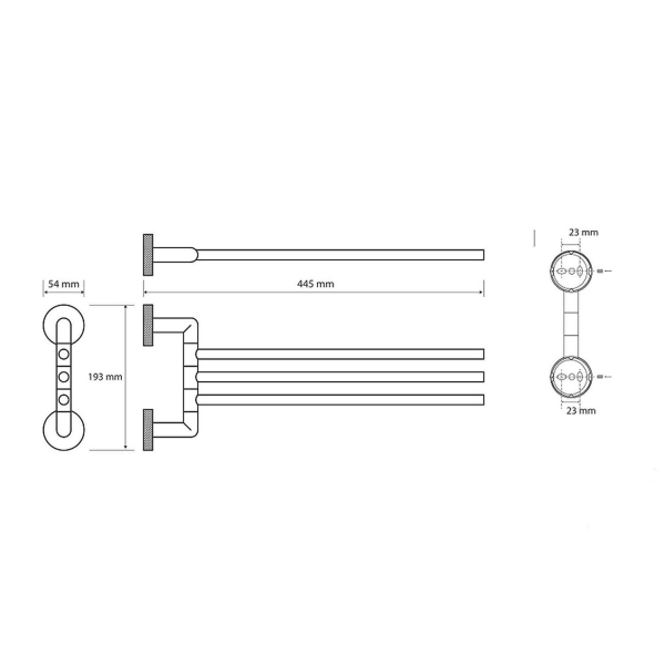 Полотенцедержатель BEMETA Stella тройной поворотный 166204112