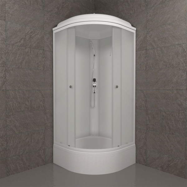 Душевая кабина TRITON Вельвет В 90x90x231 профиль белый матовый, стекло матовое