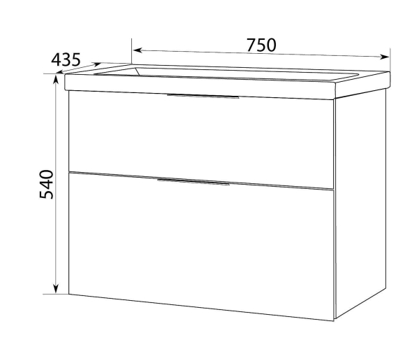 Тумба с раковиной MARKA ONE Idalgo 75 Black stone