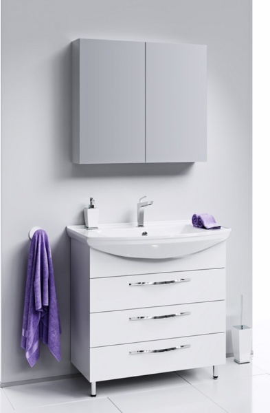 Тумба под раковину AQWELLA Аллегро 85 3 ящика белый