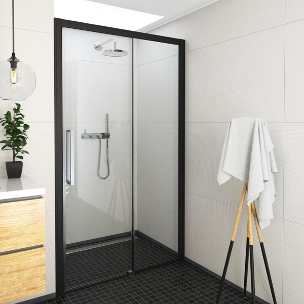 Дверь в нишу ROTH Exclusive Line ECD2P 140х205 R профиль black elox
