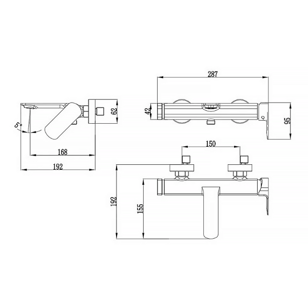Смеситель для душа AQUAME Monza AQM6313BG золото брашированный