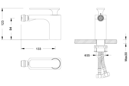 Смеситель для биде TIMO Torne 4362/03F black