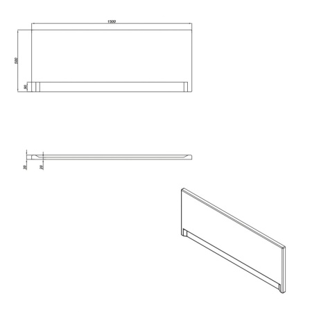 Панель фронтальная для ванн CERSANIT Universal Type 150x58