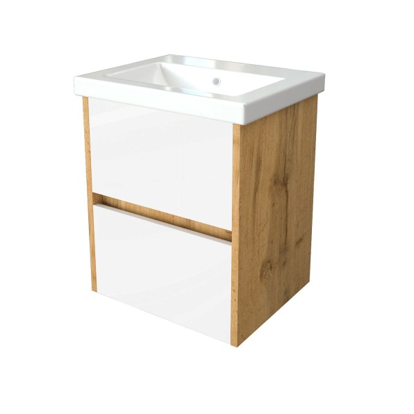 Тумба с раковиной ENCANTO Stella 50 Дуб Вотан/Белый