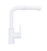 Смеситель для мойки ALVEUS Zeos P Monarch с выдвижным изливом 1136506 white matt