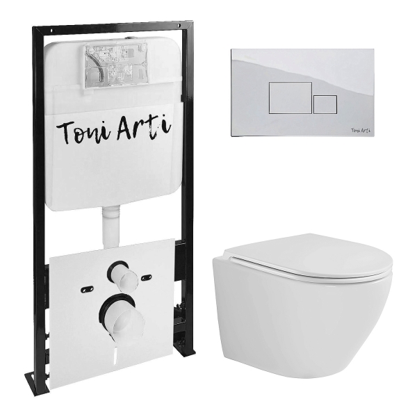 Комплект TONI ARTI TA-01 + Milano торнадо с сиденьем с микролифтом, с клавишей Tocco TA-0061