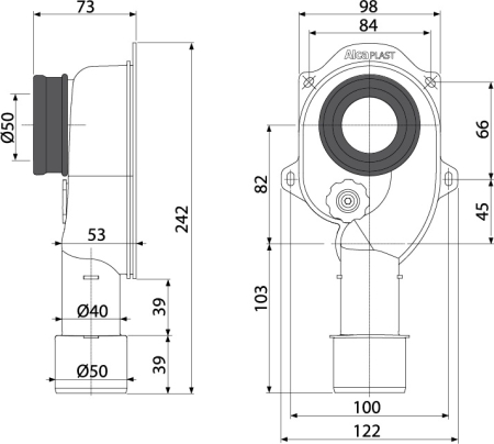 Сифон для писсуара ALCAPLAST A45C