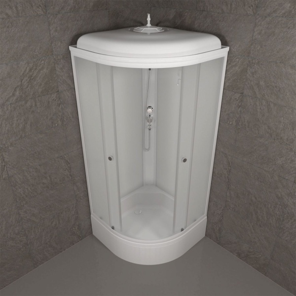 Душевая кабина TRITON Вельвет В 90x90x231 профиль белый матовый, стекло матовое