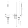 Душевой гарнитур GESSI 316 54023#239 сталь матовая