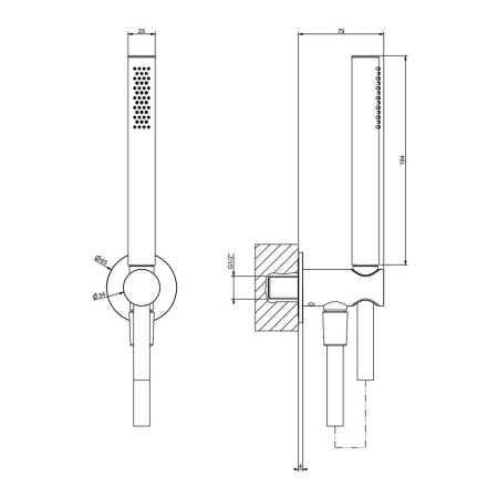 Душевой гарнитур GESSI 316 54023#239 сталь матовая