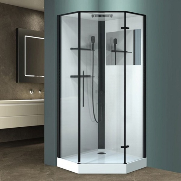 Душевая кабина ESBANO Muse ESM-PENTA-90 90x90x215 R профиль черный матовый