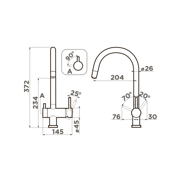 Смеситель для кухни OMOIKIRI Yamada-P с подключением фильтра 4994506 espresso