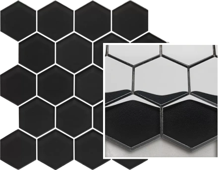 Мозаика Uniwersalna Mozaika Prasowana Nero Hexagon 22х25,5