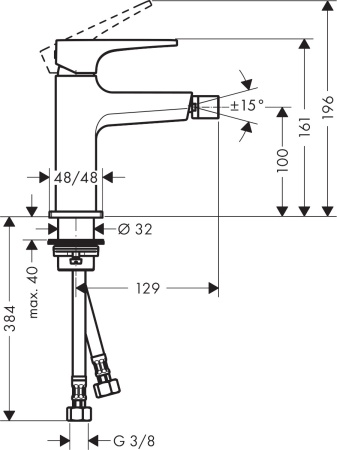 Смеситель для биде HANSGROHE Metropol 32520140
