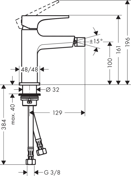 Смеситель для биде HANSGROHE Metropol 32520140