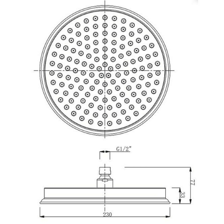 Верхний душ CAPRIGO Parts 99-502-vot Ø23 бронза матовая